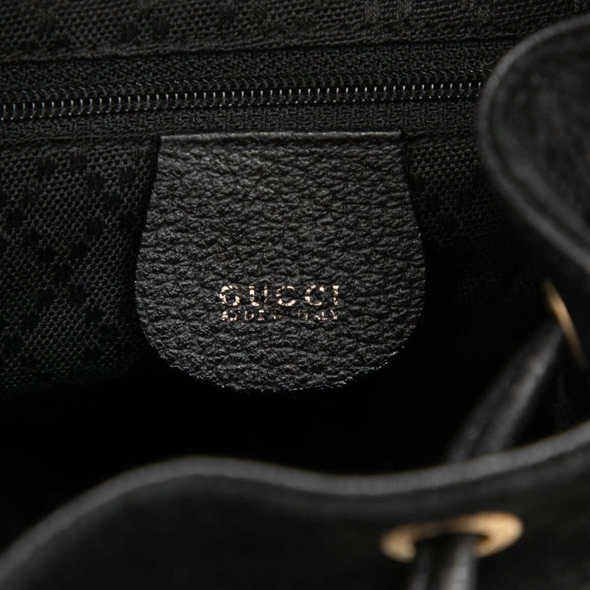 Gucci Suede Bamboo Drawstring Backpack