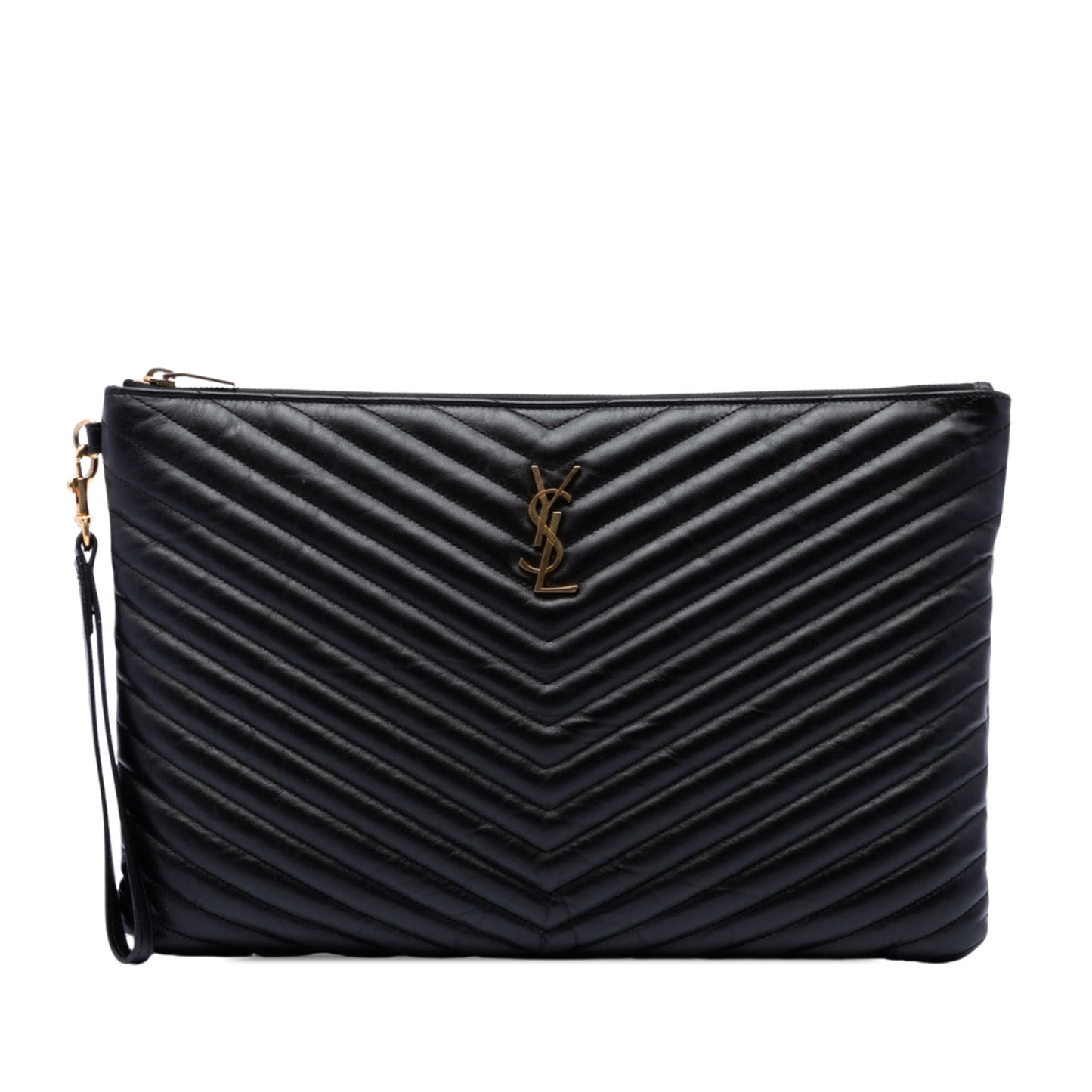 Saint Laurent Chevron Calfskin Cassandre Document Holder