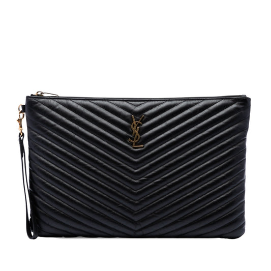 Saint Laurent Chevron Calfskin Cassandre Document Holder