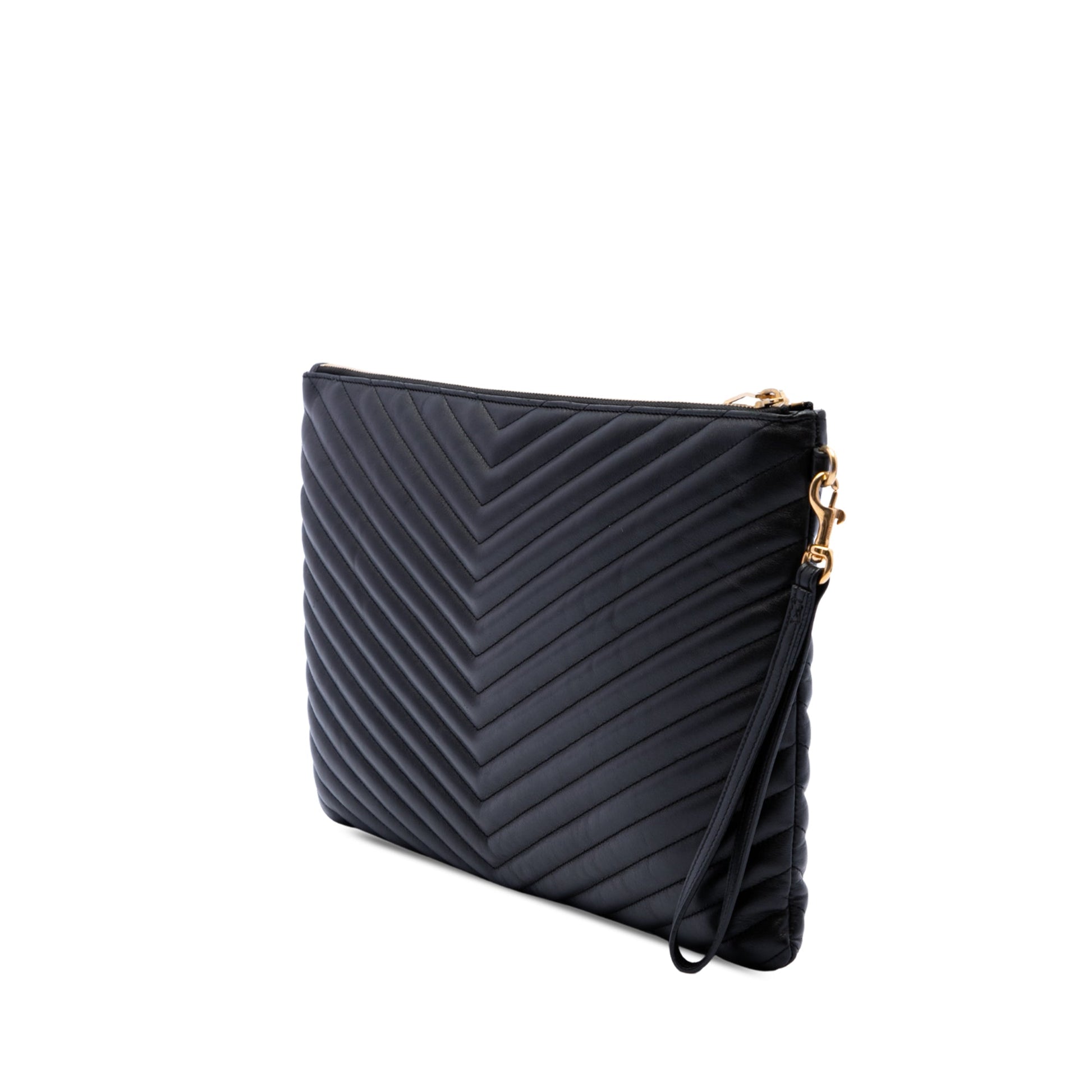 Saint Laurent Chevron Calfskin Cassandre Document Holder