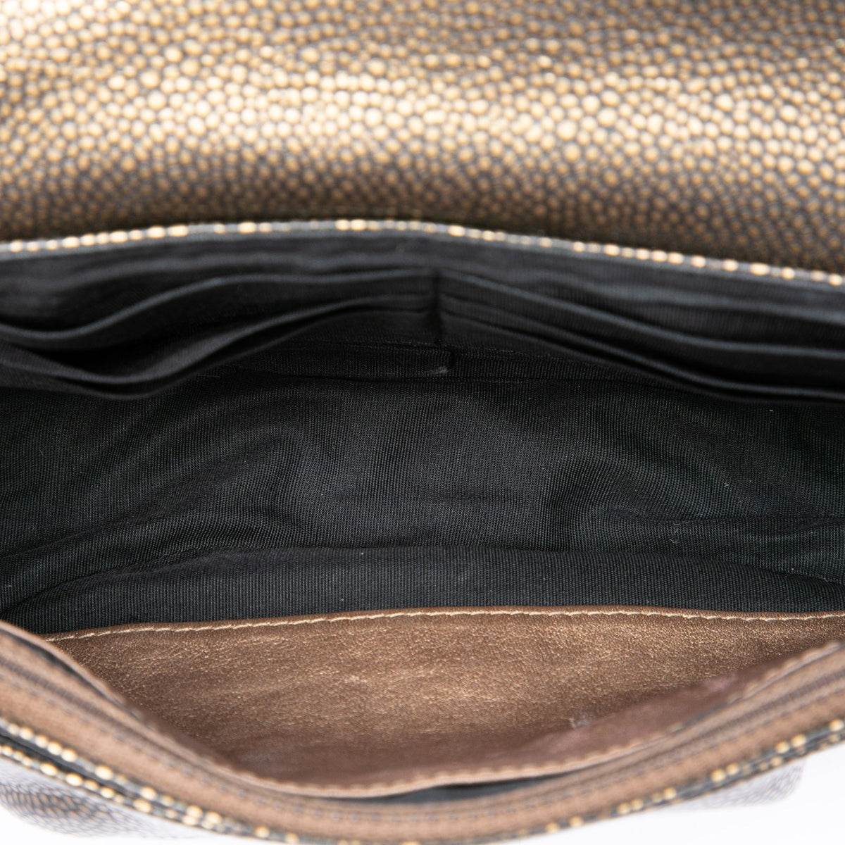 Chanel CC Metallic Caviar Half Moon Wallet on Chain