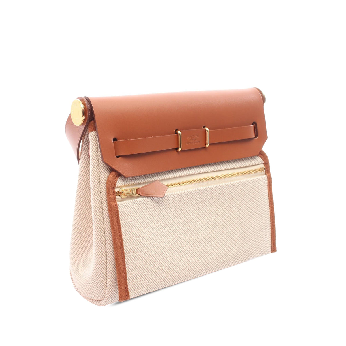 Hermès Military Toile and Vache Hunter Herbag Zip 20