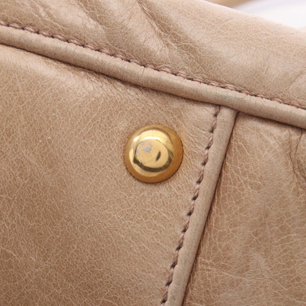 Miu Miu Leather Satchel — Beige