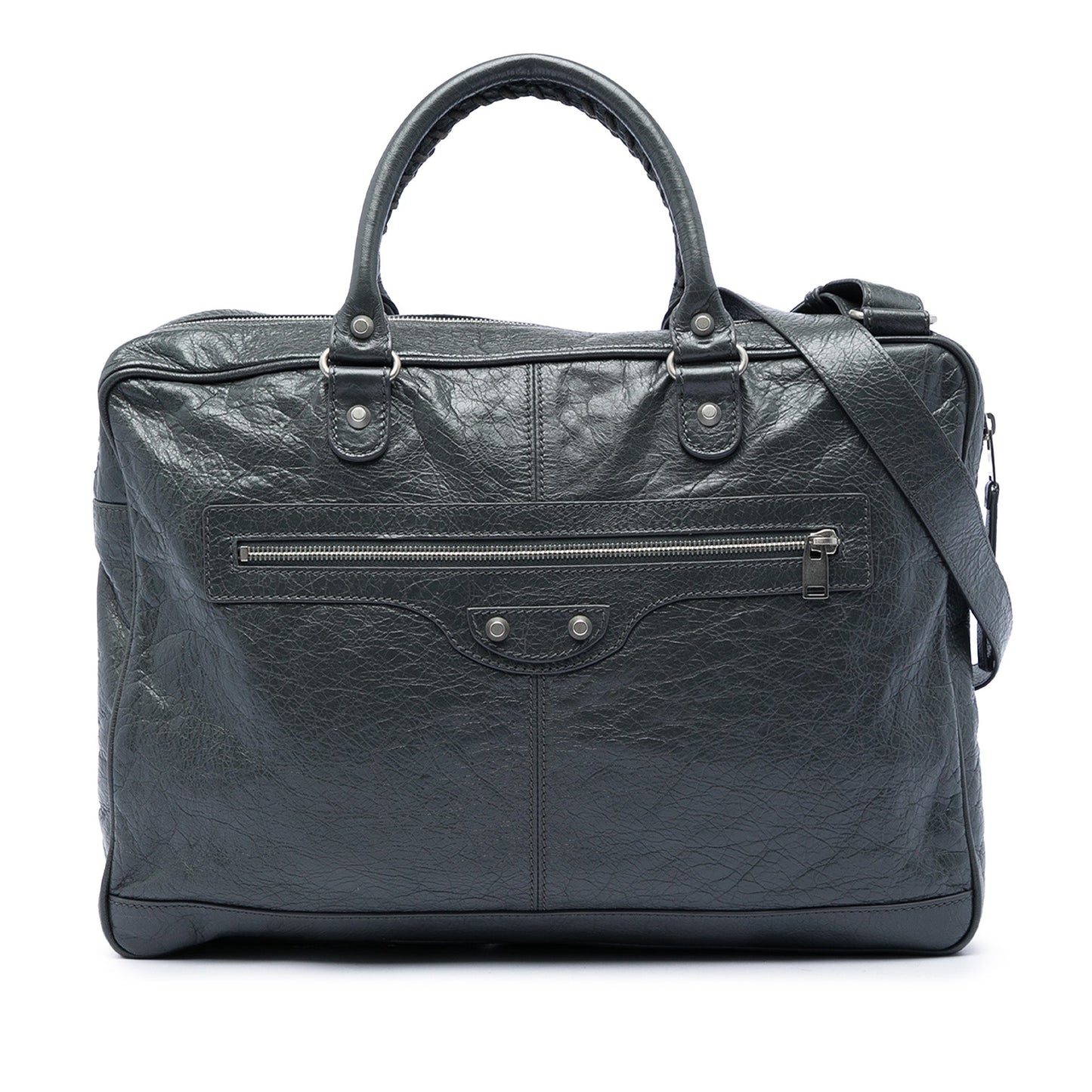 Balenciaga Mini Lambskin Motocross Classic Folder Business Bag