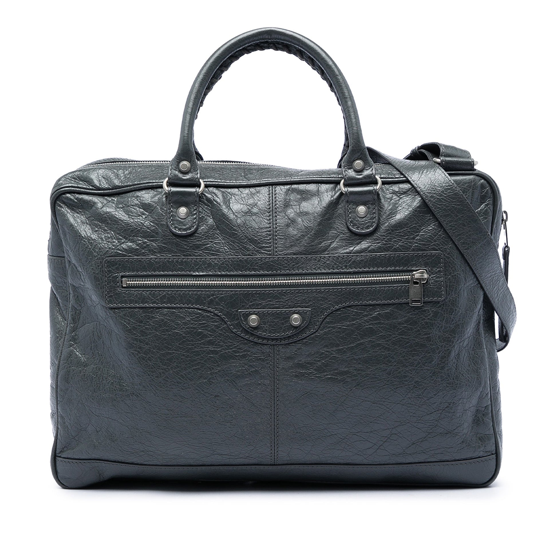 Balenciaga Mini Lambskin Motocross Classic Folder Business Bag