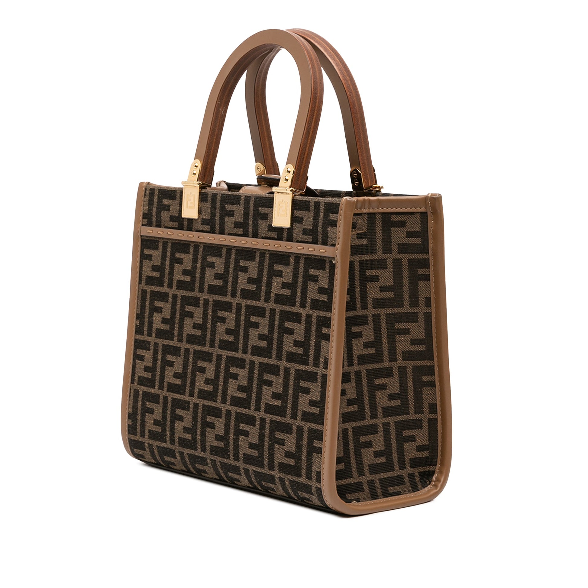 Fendi Small Zucca Canvas Sunshine Shopper Tote