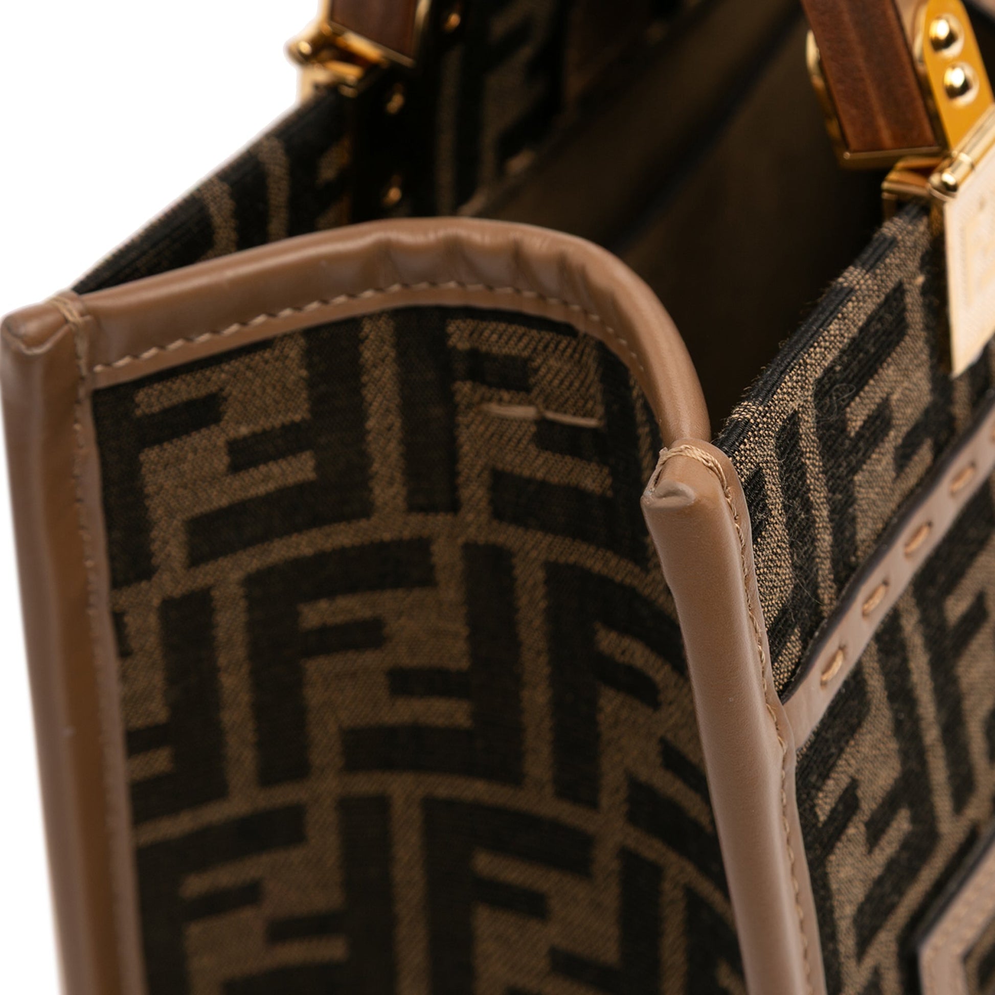 Fendi Small Zucca Canvas Sunshine Shopper Tote