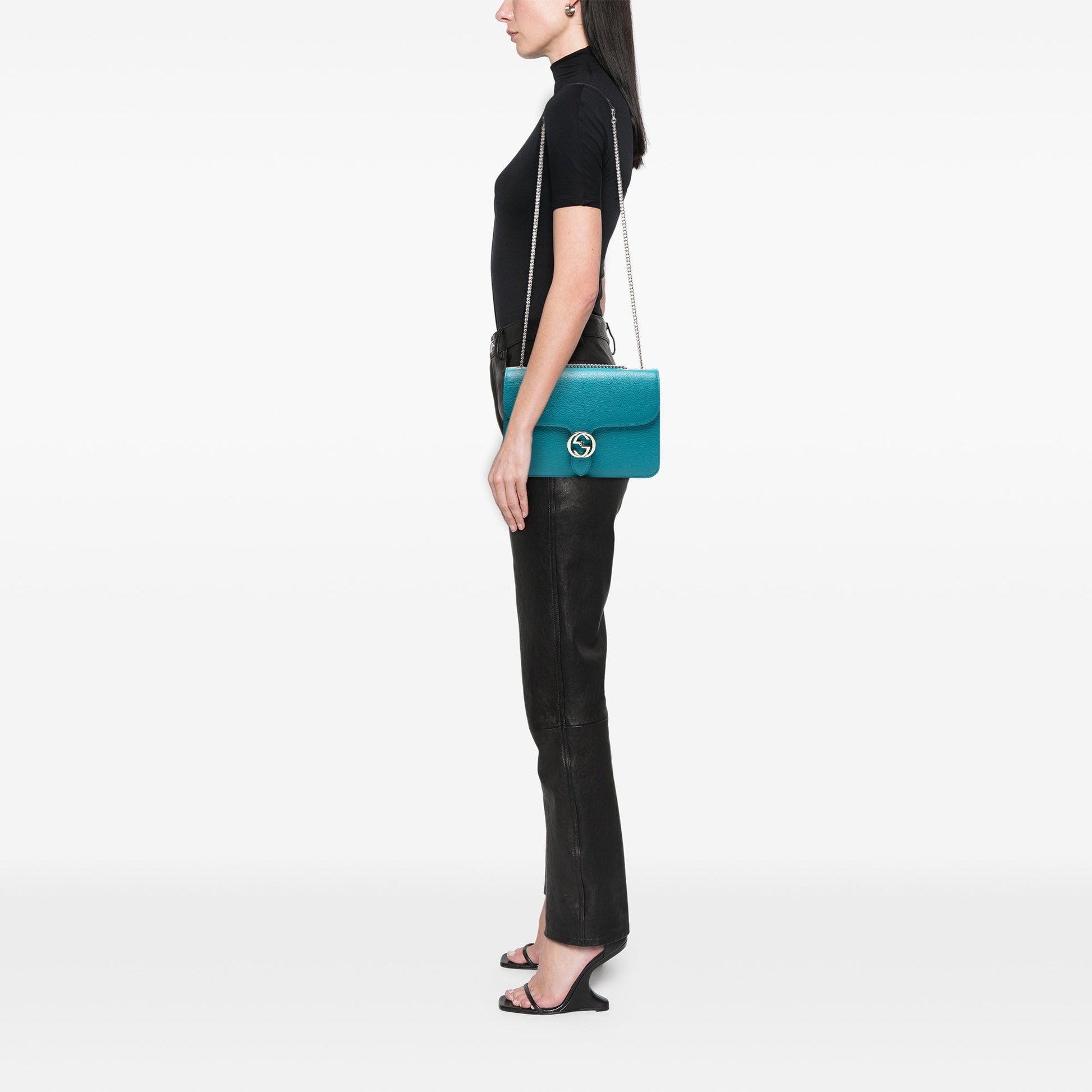 Gucci Medium Dollar Calfskin Interlocking G Crossbody