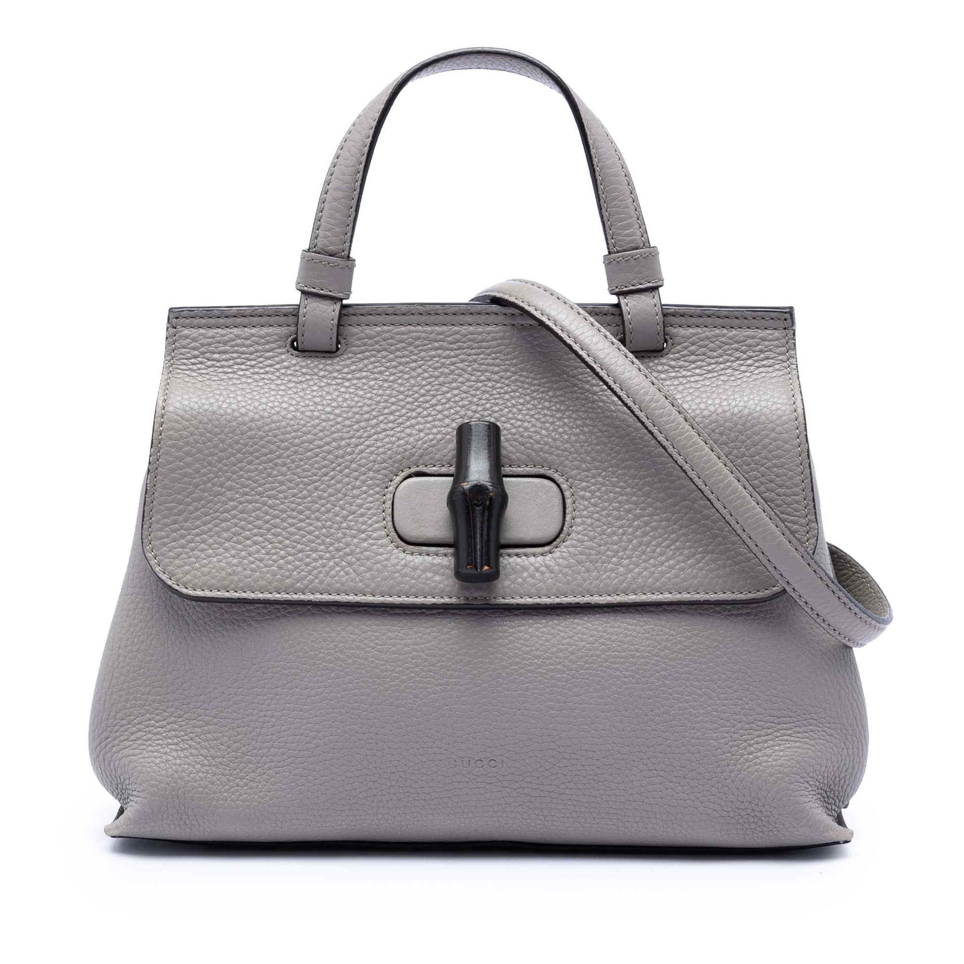 Small Leather Bamboo Daily Satchel
