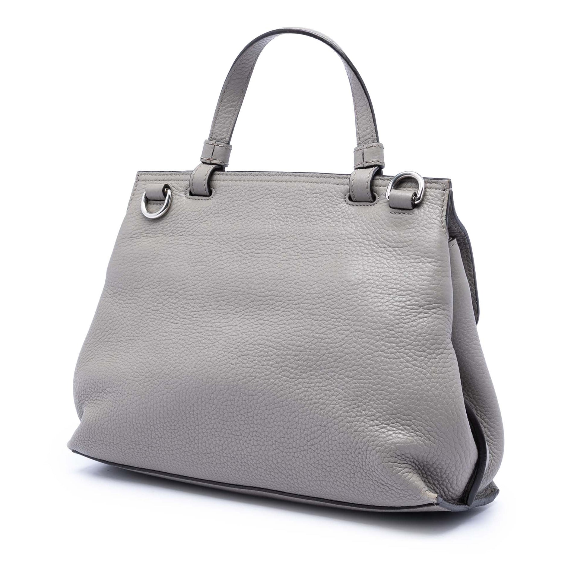 Small Leather Bamboo Daily Satchel