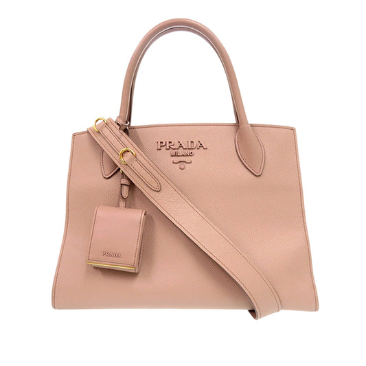 Prada Medium Saffiano Cuir Monochrome Top Handle Tote