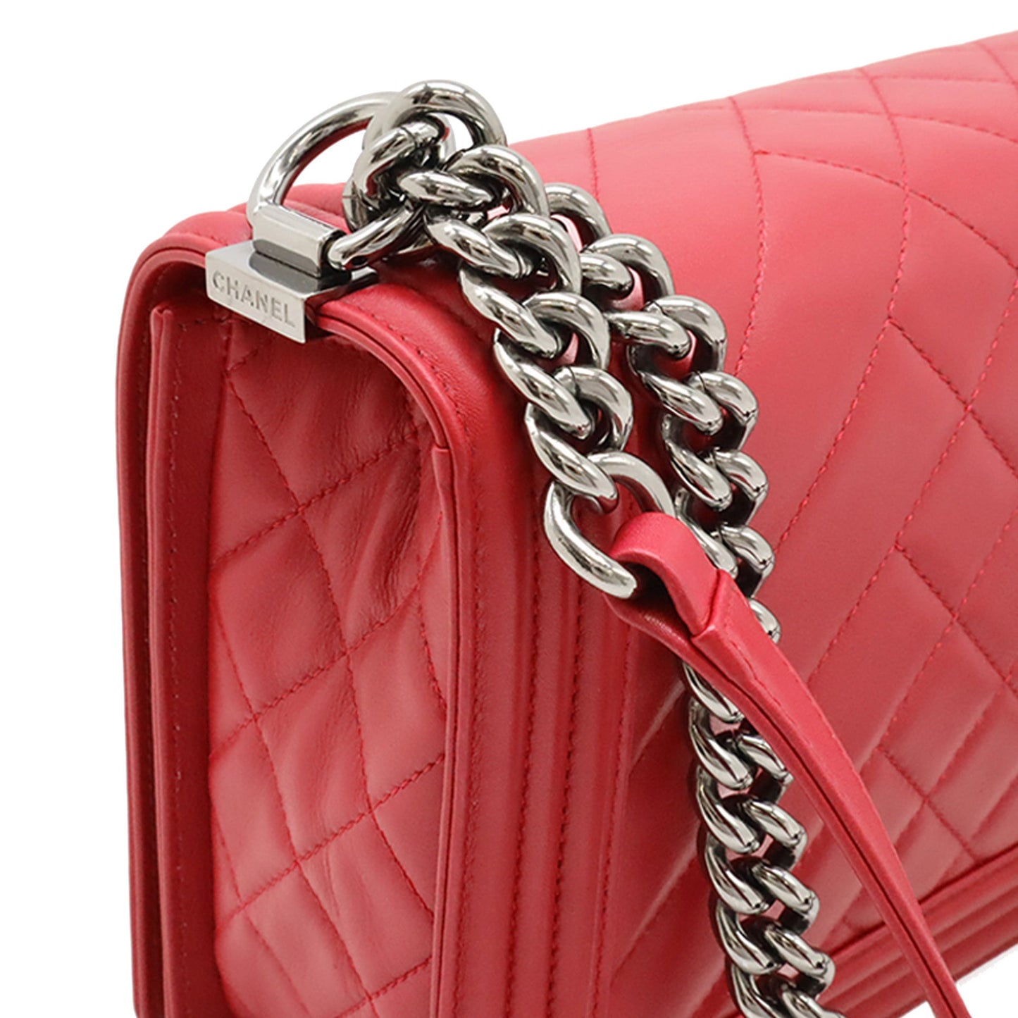 Chanel Medium Chevron and Diamond Quilted Lambskin Boy Flap