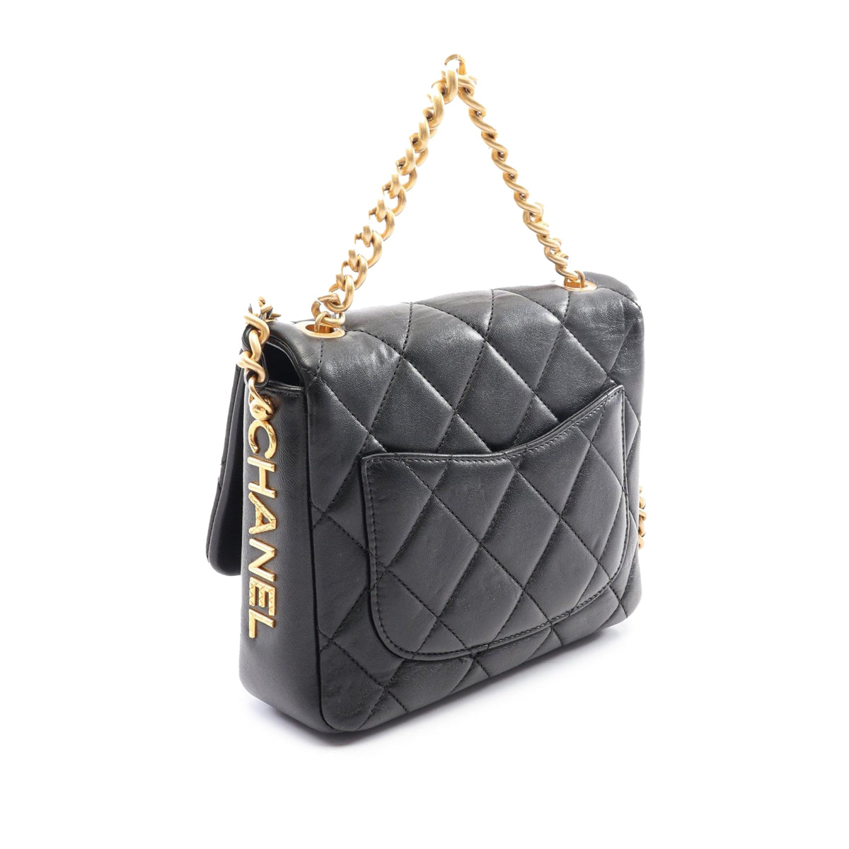 Chanel Small Quilted Lambskin Side Note Flap — Black