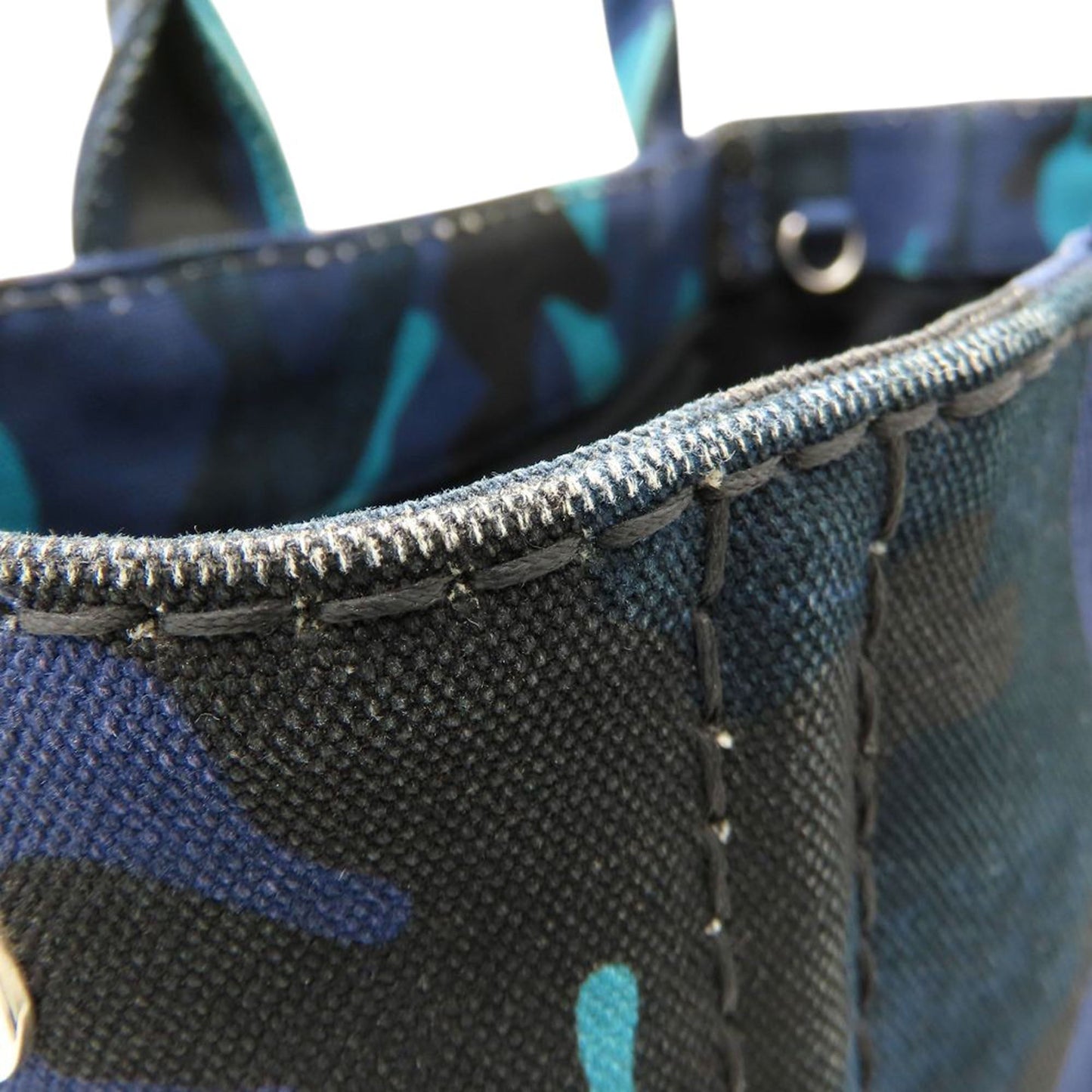Prada Small Canvas Canapa Logo Camouflage Satchel