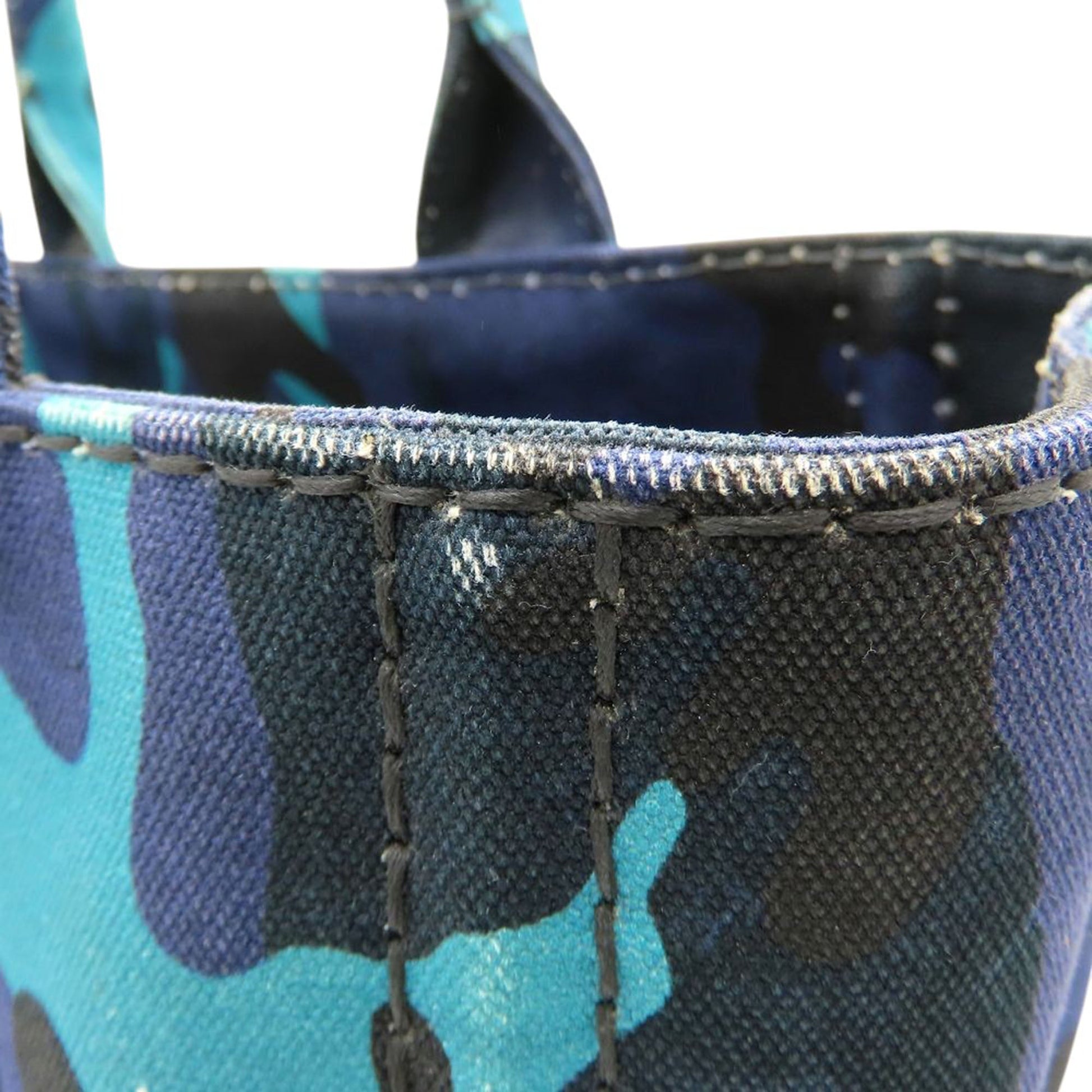 Prada Small Canvas Canapa Logo Camouflage Satchel