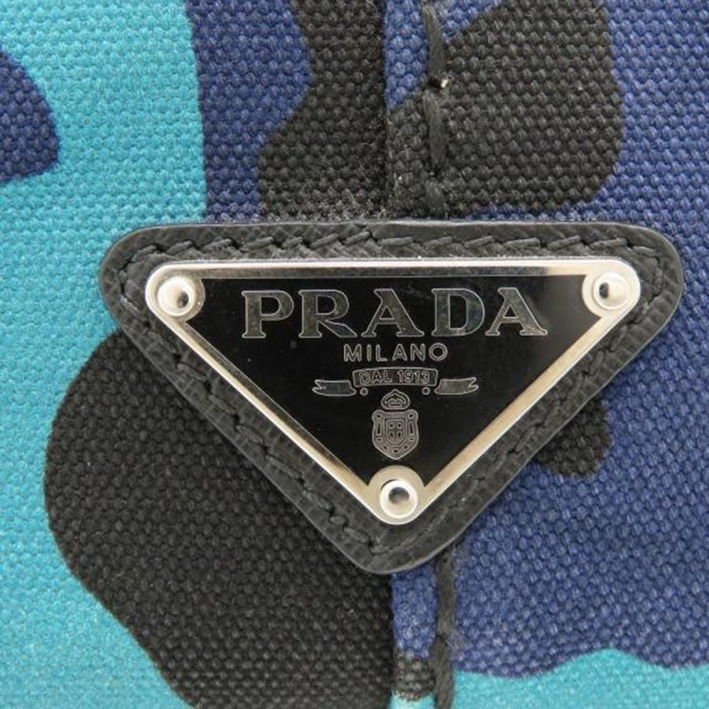 Prada Small Canvas Canapa Logo Camouflage Satchel