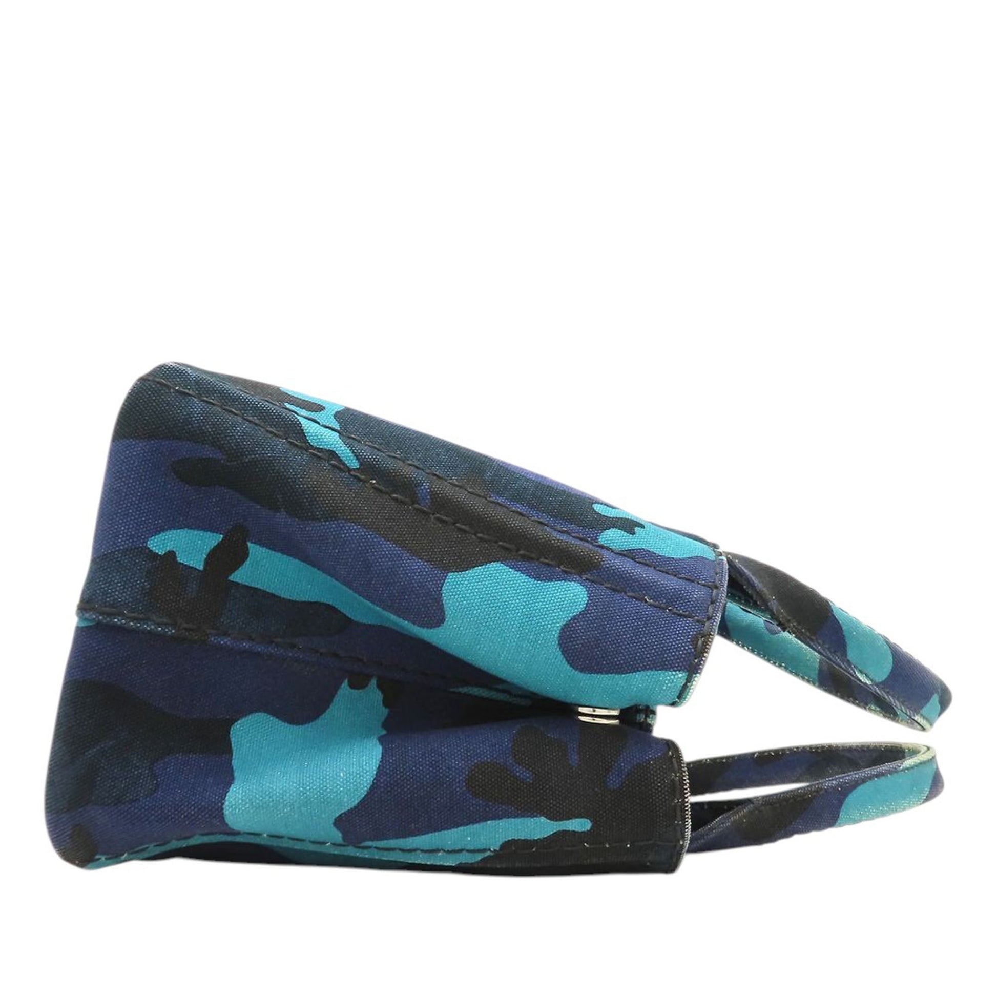 Prada Small Canvas Canapa Logo Camouflage Satchel