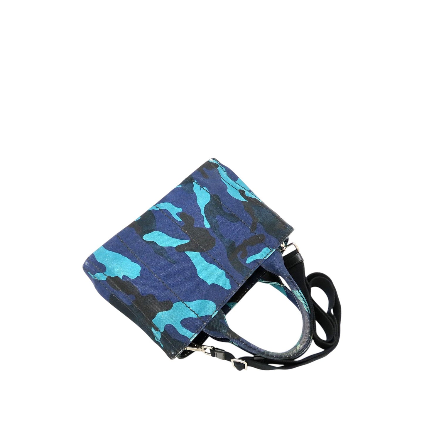 Prada Small Canvas Canapa Logo Camouflage Satchel