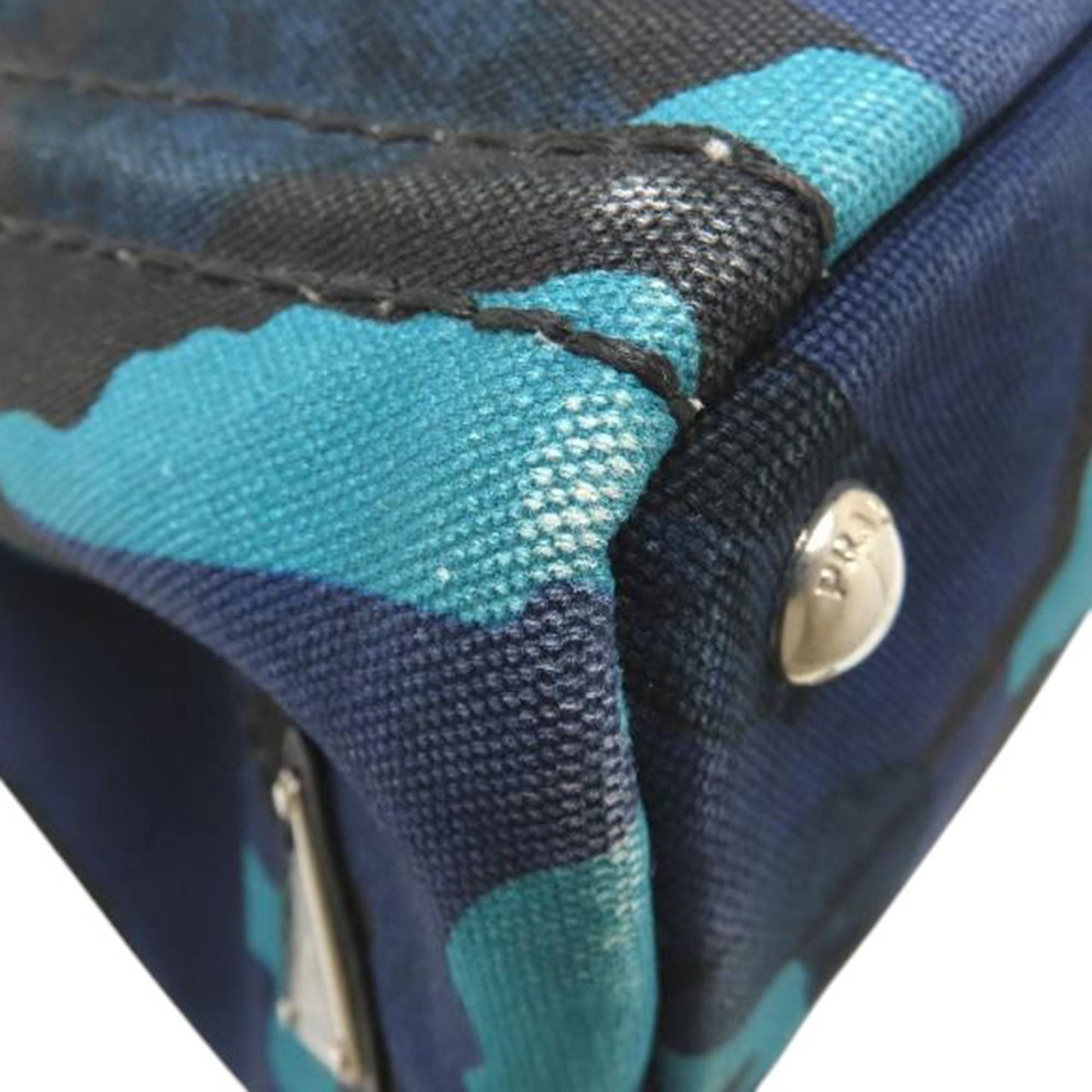 Prada Small Canvas Canapa Logo Camouflage Satchel