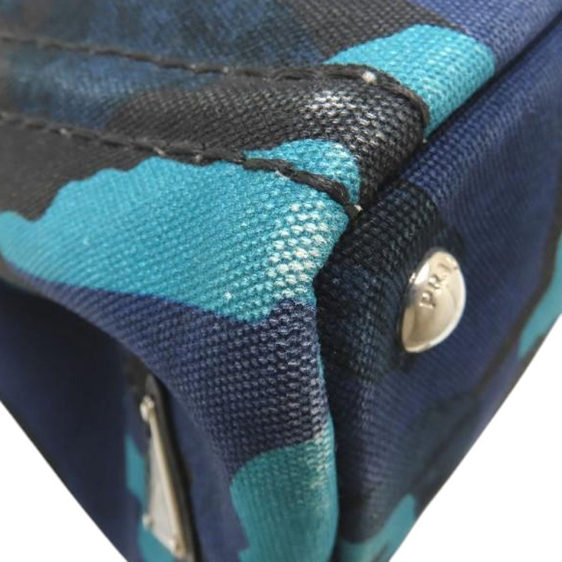 Prada Small Canvas Canapa Logo Camouflage Satchel