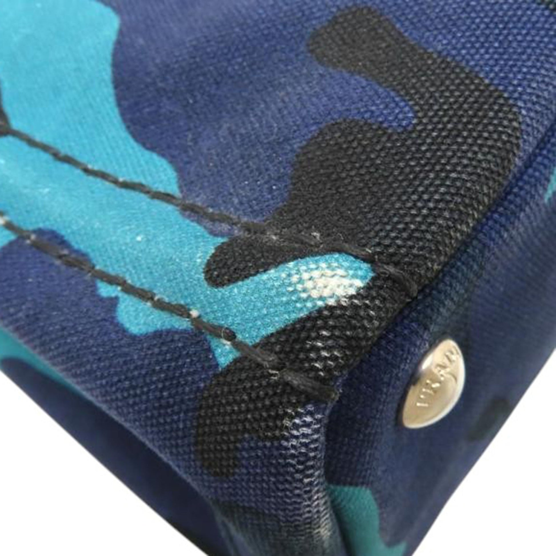 Prada Small Canvas Canapa Logo Camouflage Satchel