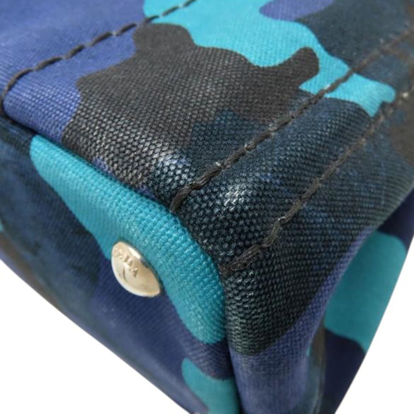 Prada Small Canvas Canapa Logo Camouflage Satchel