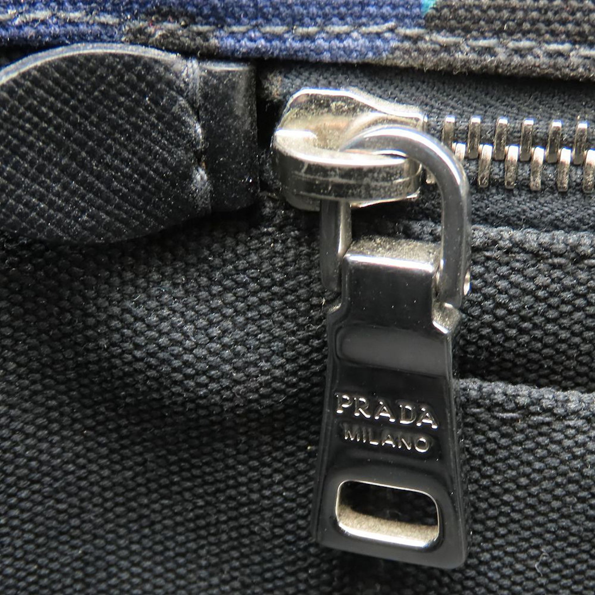 Prada Small Canvas Canapa Logo Camouflage Satchel