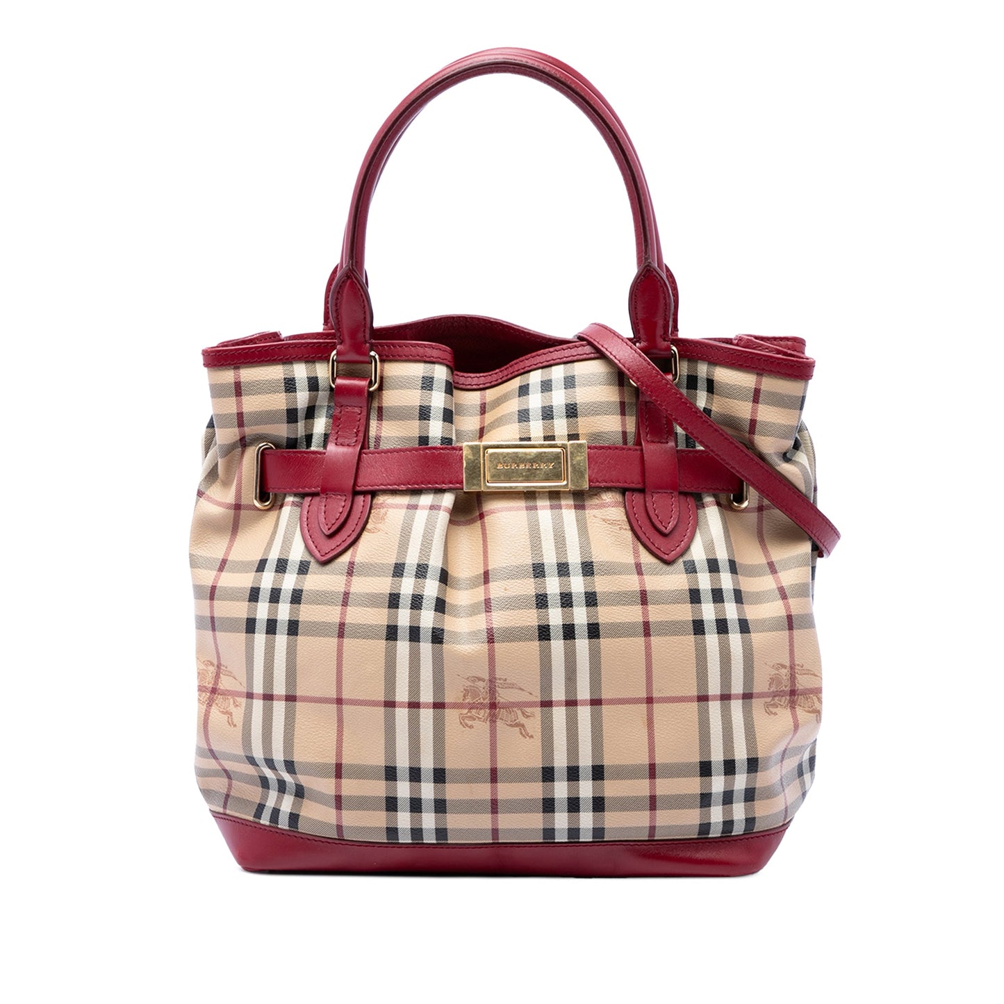 Burberry Haymarket Check Coated Canvas Golderton Satchel