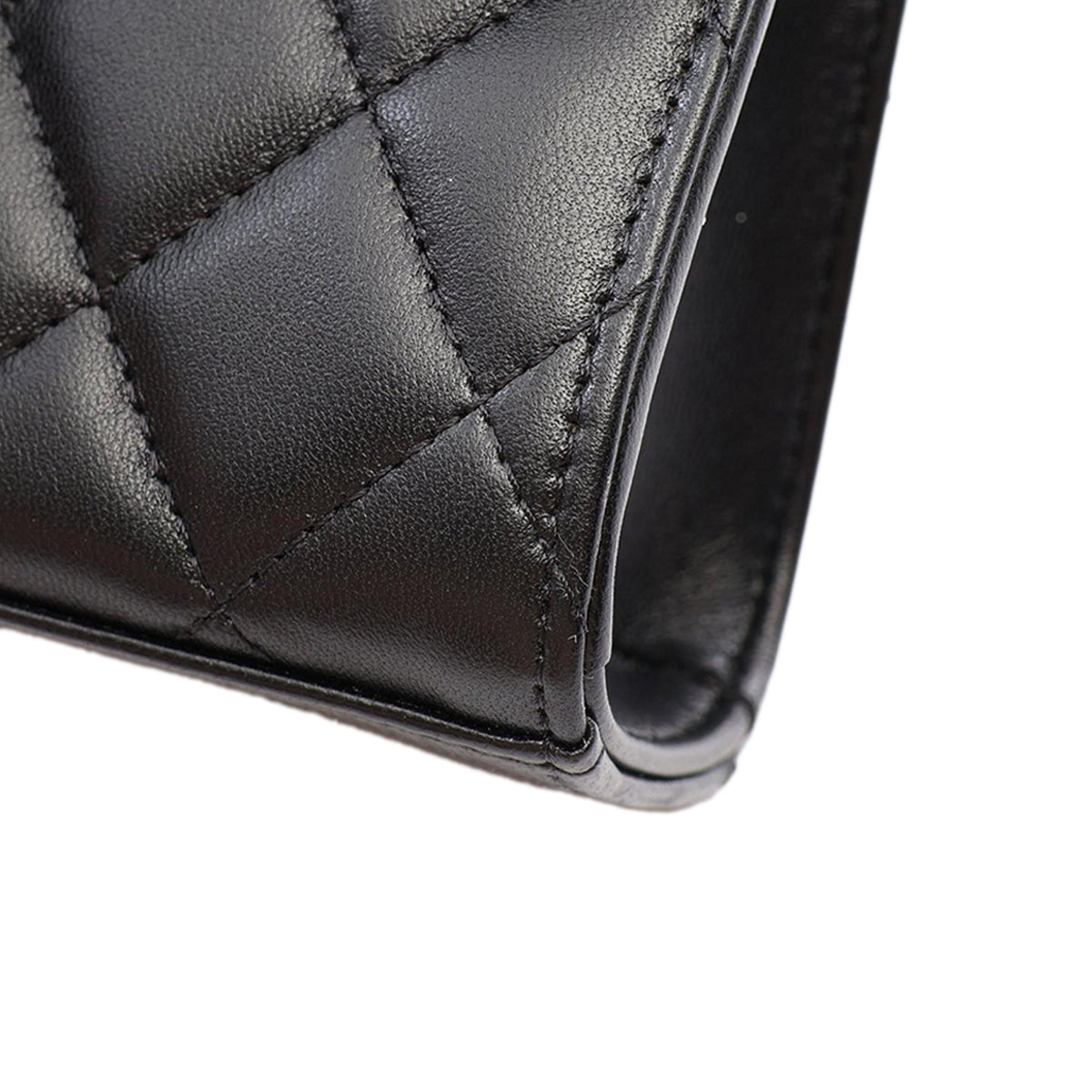 Chanel Mini CC Quilted Lambskin Enamel Top Handle Bag — Black