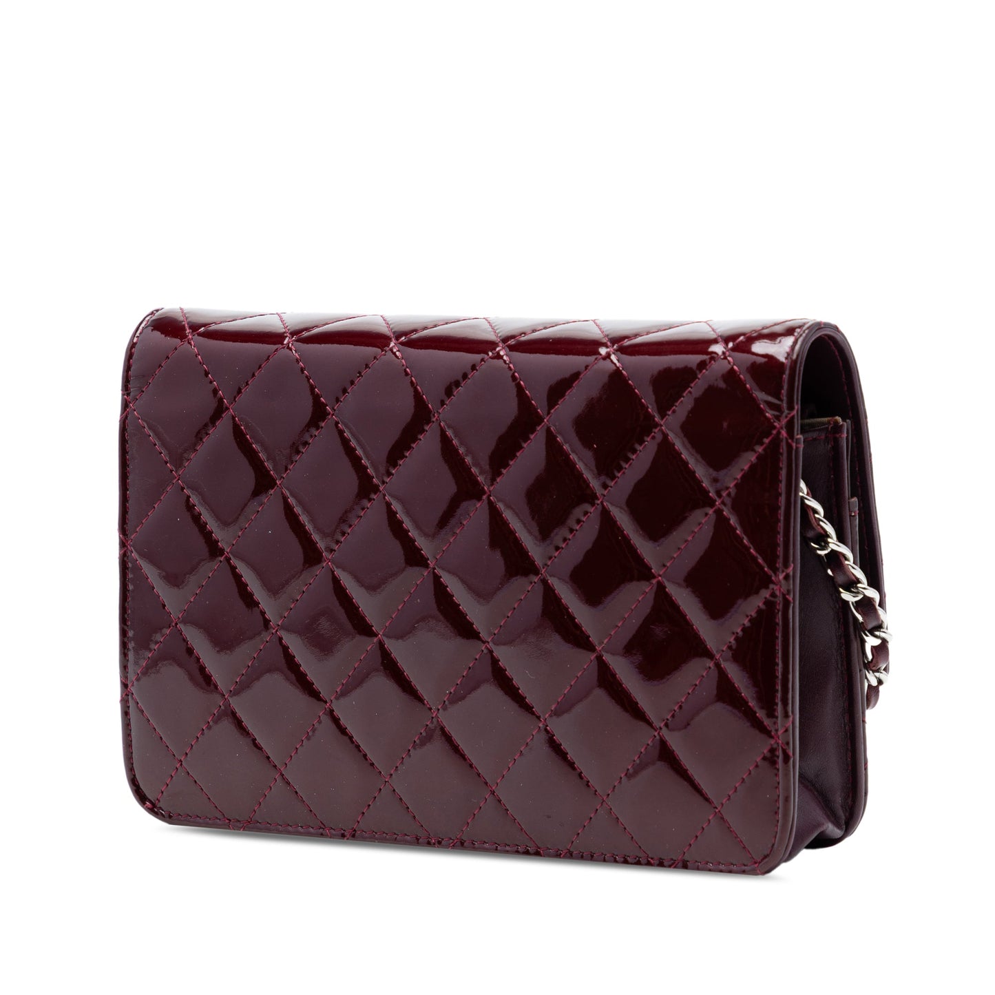 Chanel CC Quilted Patent Brilliant Wallet On Chain