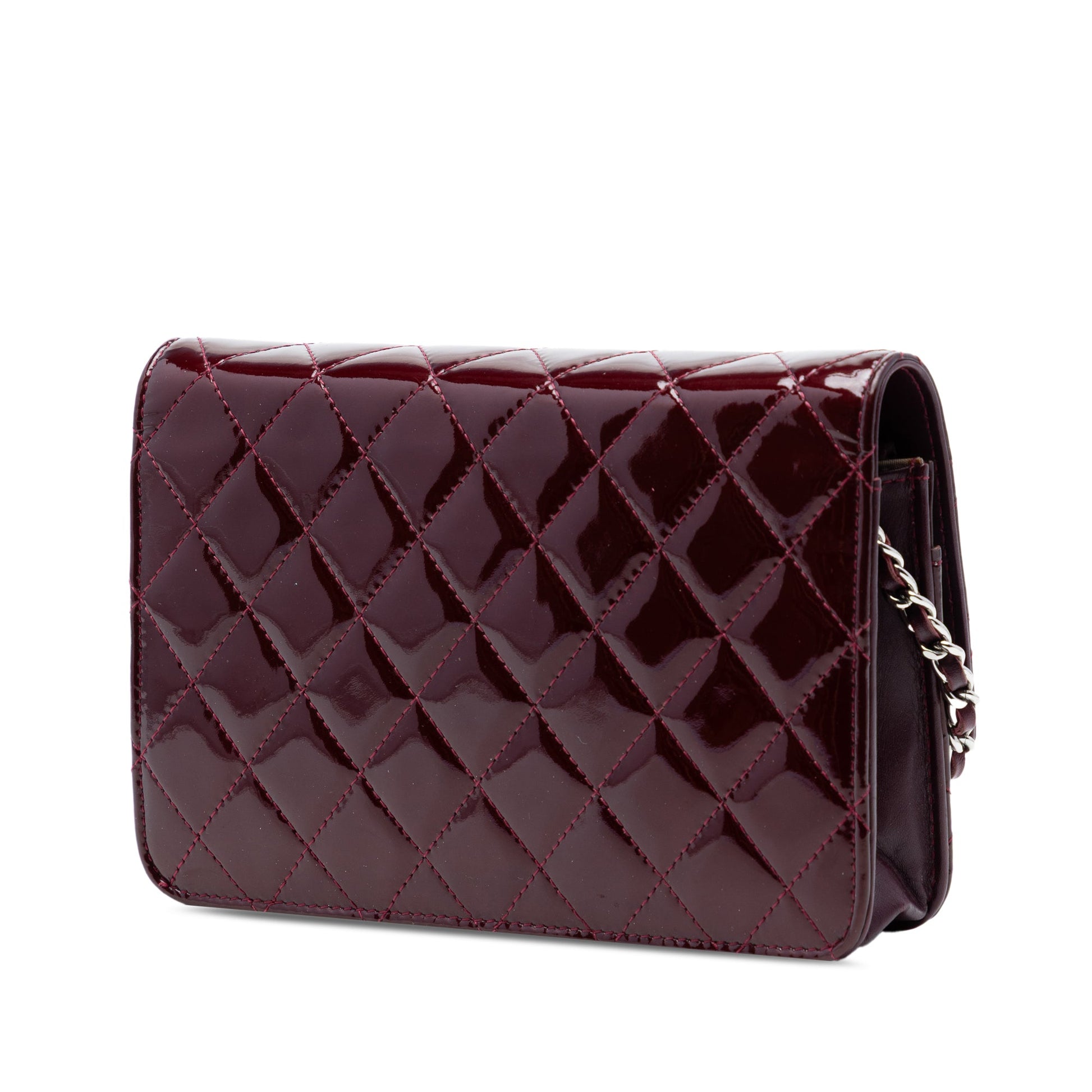 Chanel CC Quilted Patent Brilliant Wallet On Chain