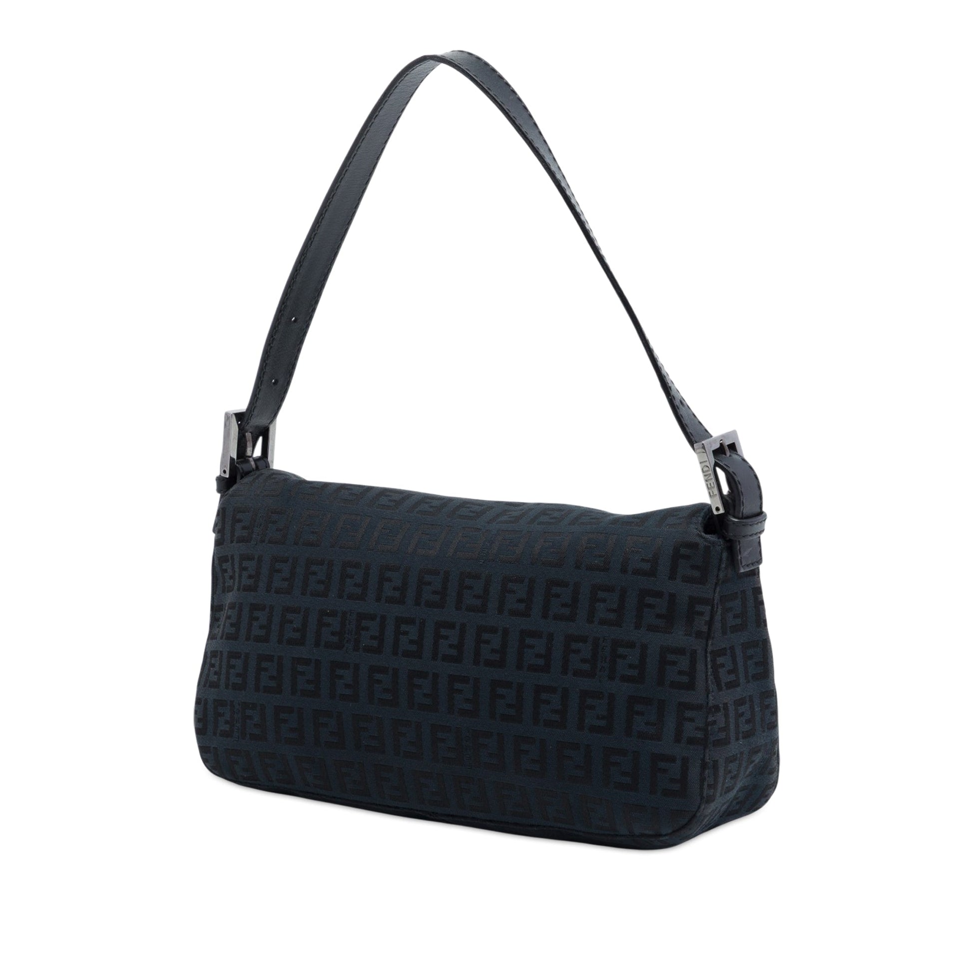 Fendi Zucchino Canvas Double Flap Shoulder Bag