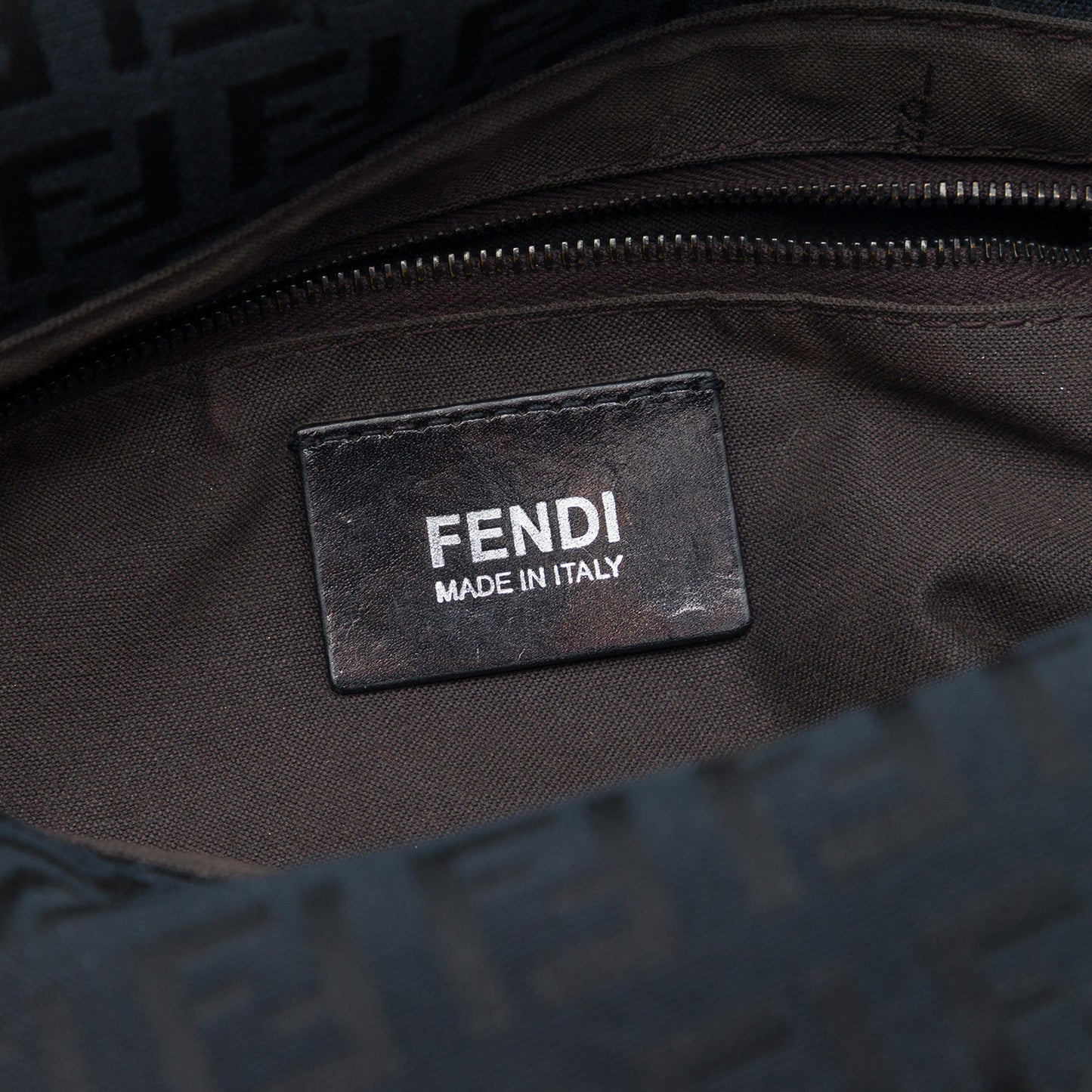 Fendi Zucchino Canvas Double Flap Shoulder Bag