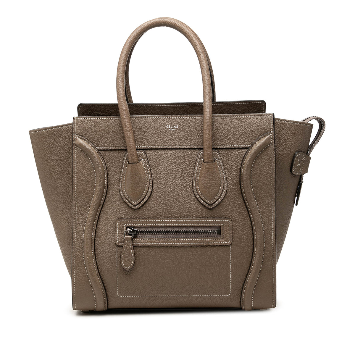 Celine Micro Drummed Calfskin Luggage Tote — Brown