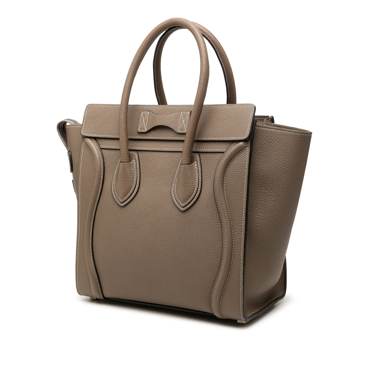 Celine Micro Drummed Calfskin Luggage Tote — Brown