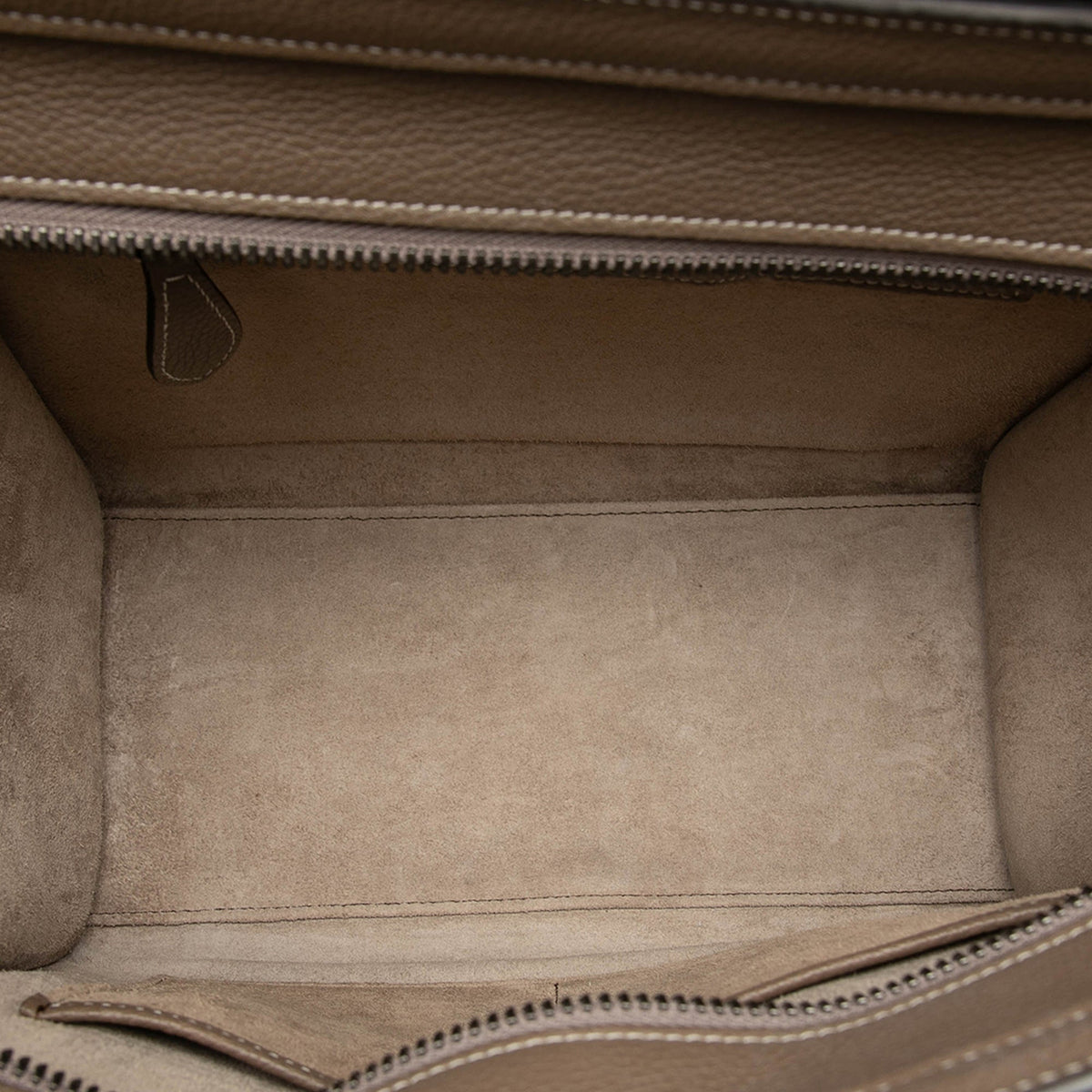 Celine Micro Drummed Calfskin Luggage Tote — Brown