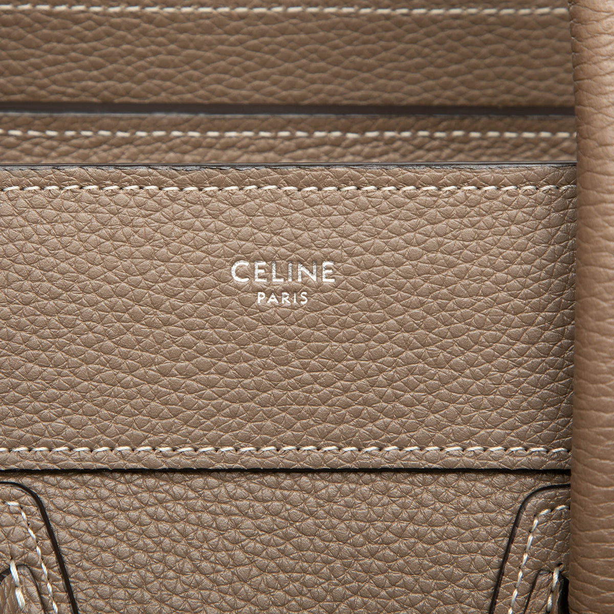 Celine Micro Drummed Calfskin Luggage Tote — Brown