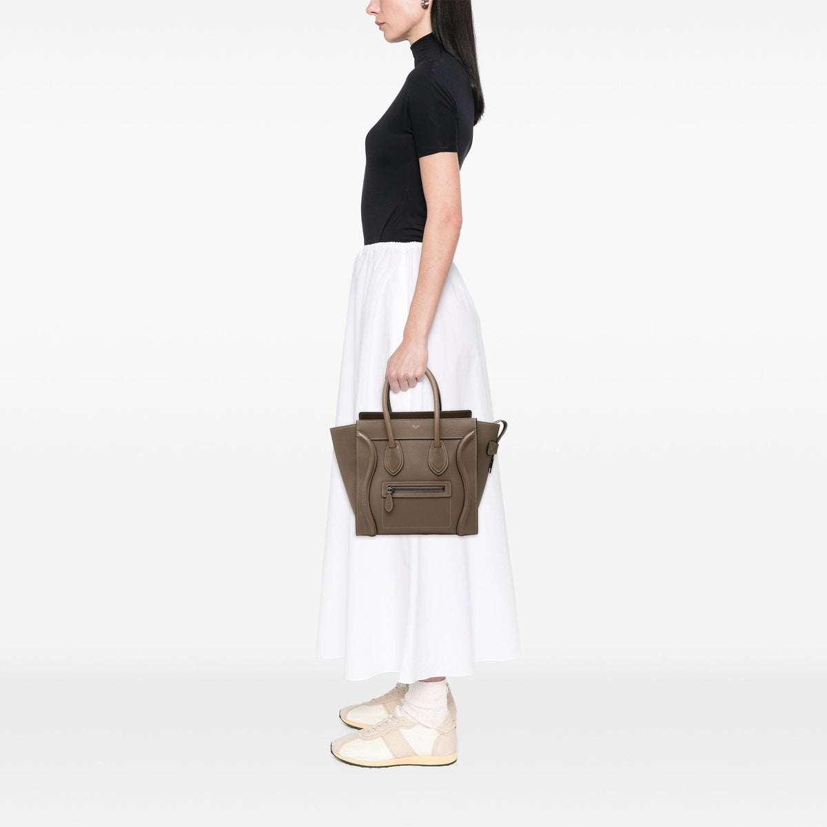Celine Micro Drummed Calfskin Luggage Tote — Brown