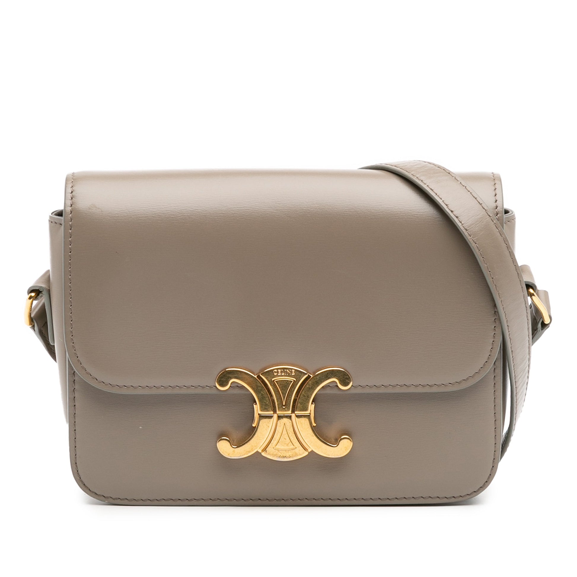Celine Teen Shiny Calfskin Triomphe Crossbody