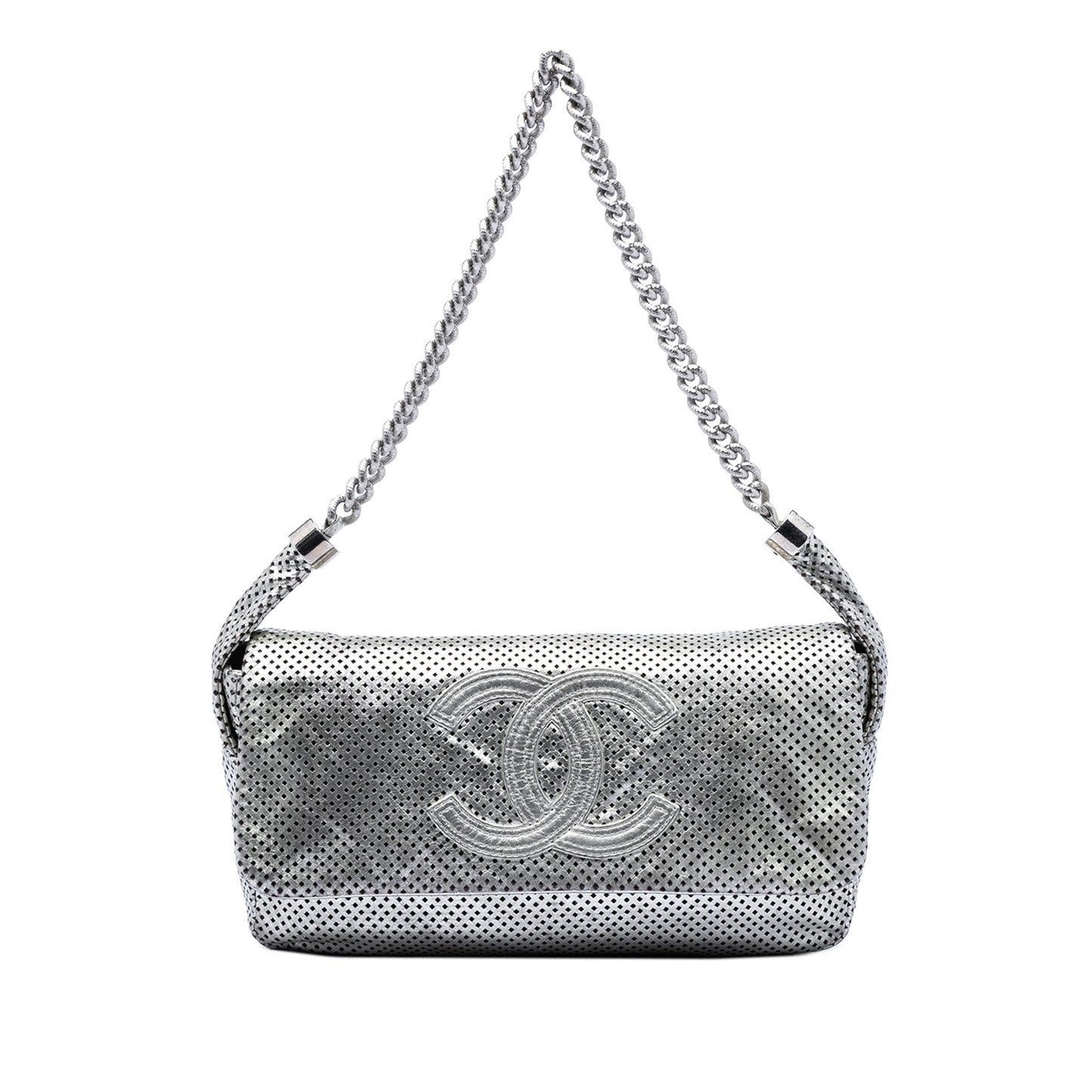 Chanel Metallic Glazed Calfskin Perforated Rodeo Drive Flap