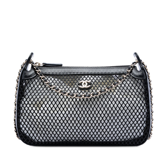 Chanel CC Mesh and Shiny Lambskin Clutch with Chain