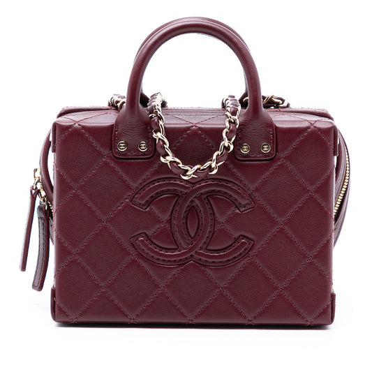 Chanel Small CC Quilted Calfskin Top Handle Convertible Vanity Case