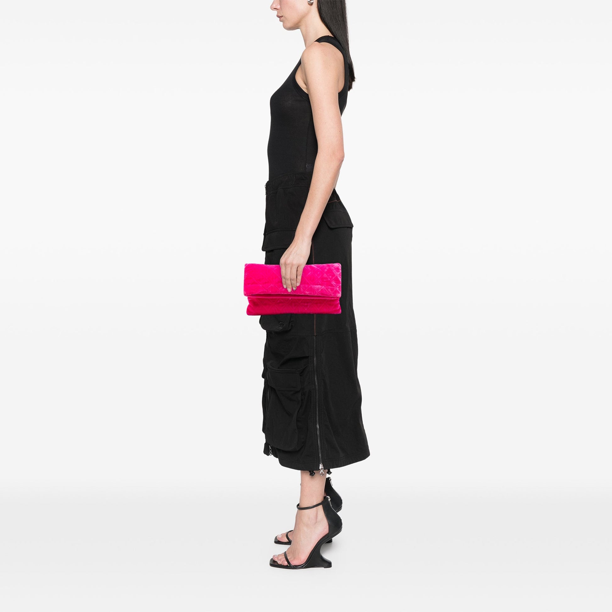 Quilted Velvet CC Beauty Foldover Clutch