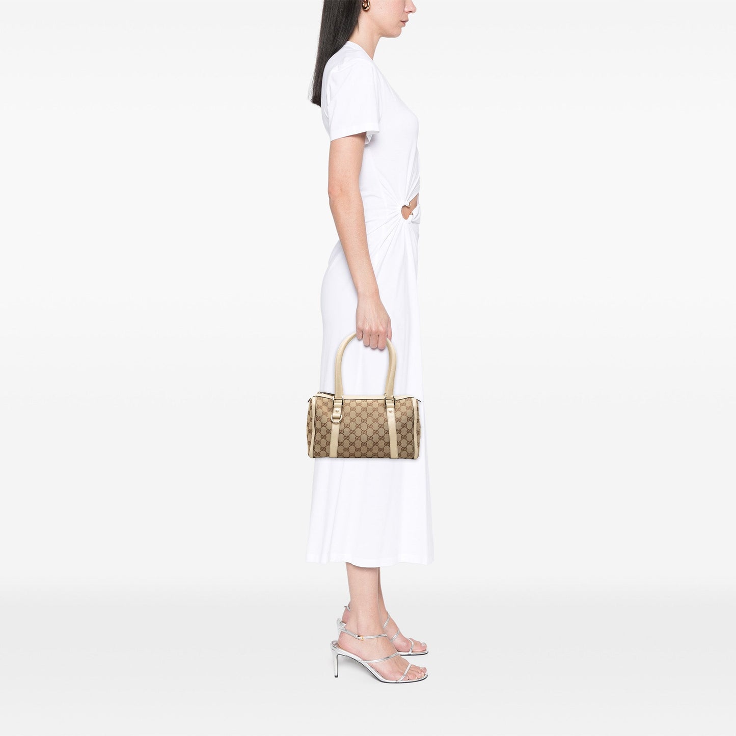 Gucci GG Canvas Abbey D Ring Boston Bag