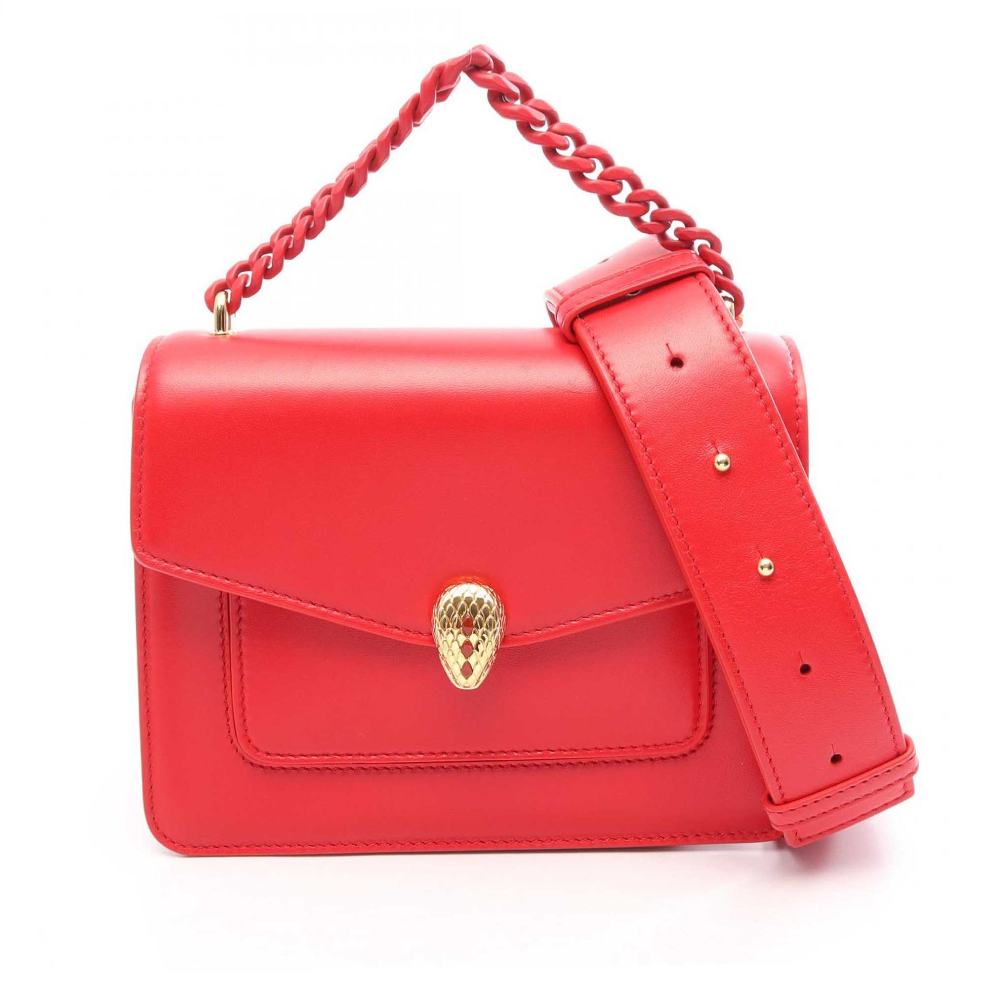 Bvlgari Leather Serpenti Forever Maxi Chain Top Handle Bag