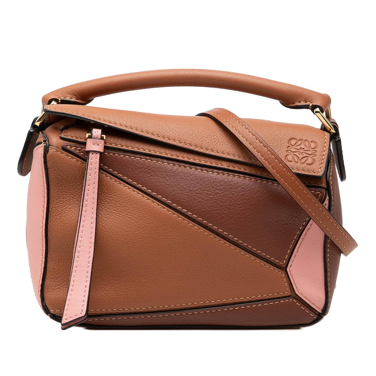LOEWE Mini Tricolor Calfskin Puzzle Satchel
