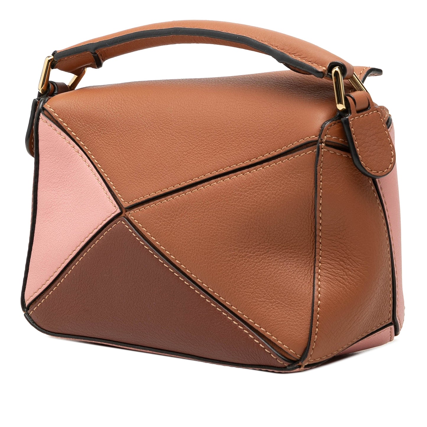 LOEWE Mini Tricolor Calfskin Puzzle Satchel