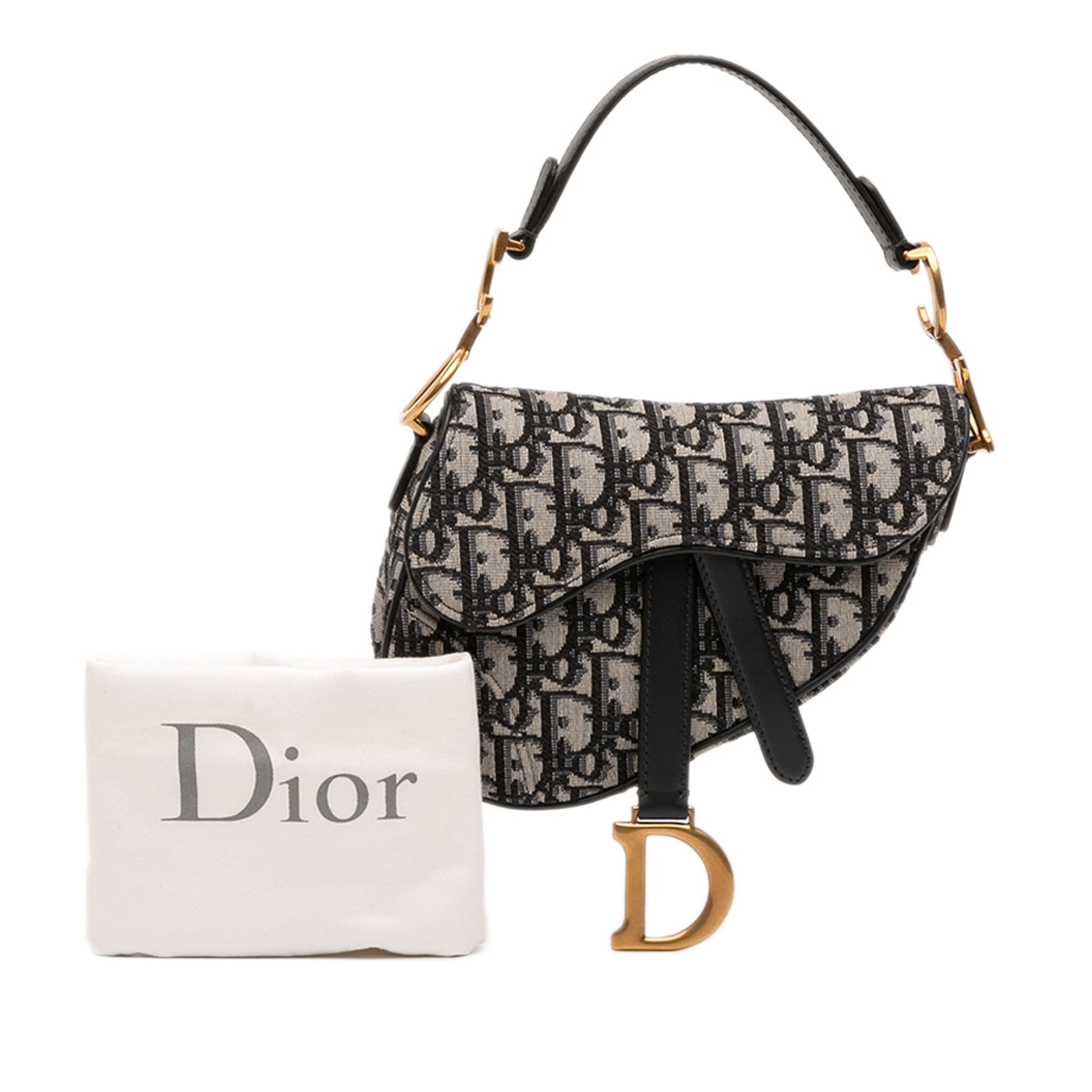 Dior Mini Oblique Canvas Saddle Bag