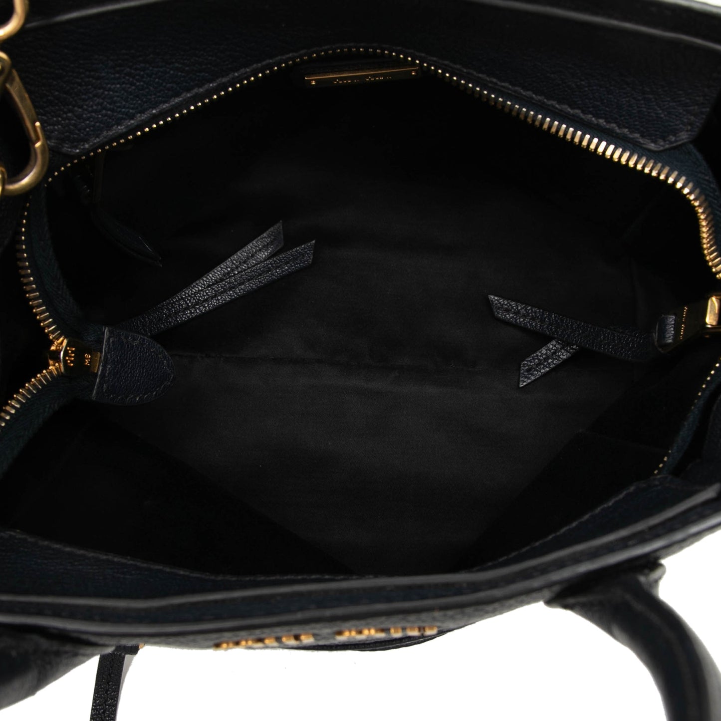 Miu Miu Goatskin Madras Front Pocket Satchel