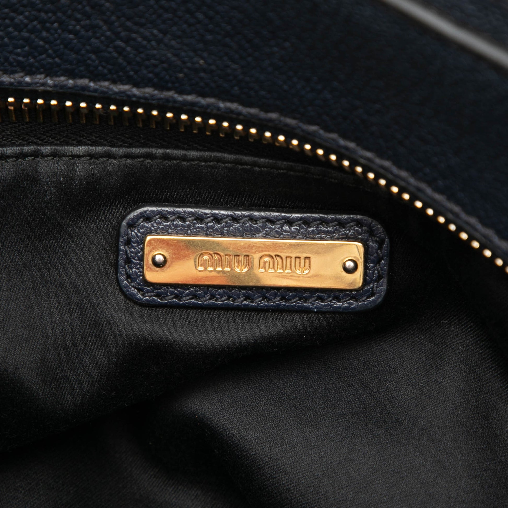 Miu Miu Goatskin Madras Front Pocket Satchel